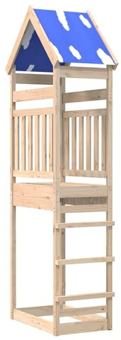 Tour de jeu en pin massif, appareil de jeu de jardin pour enfants, tour d'escalade robuste avec toboggan et balançoire, maison de jeu d'extérieur résistante aux intempéries 52,5 x 85 x 265 cm