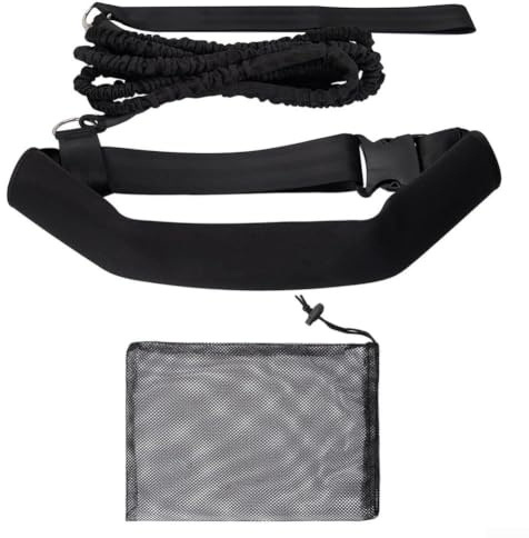 Gdfnmogo Ceinture d'entraînement de natation, sangle de résistance aquatique pour nager stationnaire en place, harnais réglable en néoprène avec cordon élastique de 2 m pour entraînement en piscine