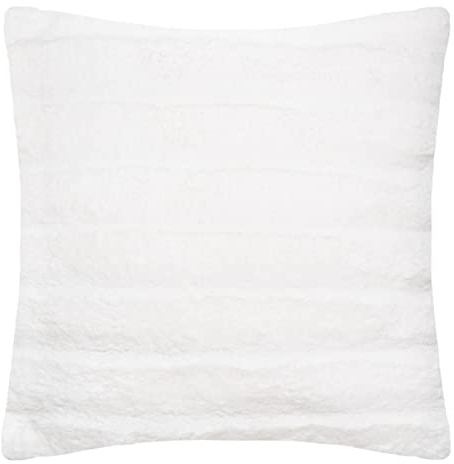 Atmosphera - Coussin Manoir en Fausse Fourrure Blanc 45x45 cm