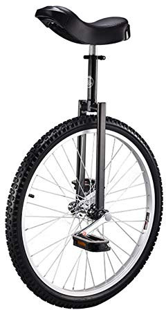 Dbtxwd Roue Monocycle 24 Roue Unique Balance Vélo Acrobatique Voiture Étanche Butyle Pneu Roue Cyclisme Sports de Plein Air Fitness Exercice Santé, Voyage,Noir