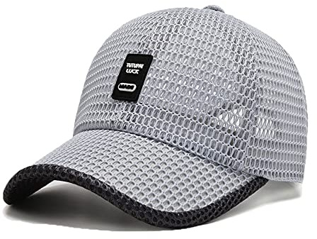 FASHIXD Summer Mesh Baseball Cap for Men Women Trucker Mesh Hat Baseball Hats Outdoor Sports Running hat (2-Gray)