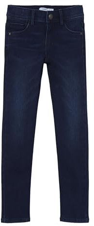 NAME IT Mädchen Nkfpolly Dnmtax Noos Pant Hose, Dark Blue Denim, 164 EU