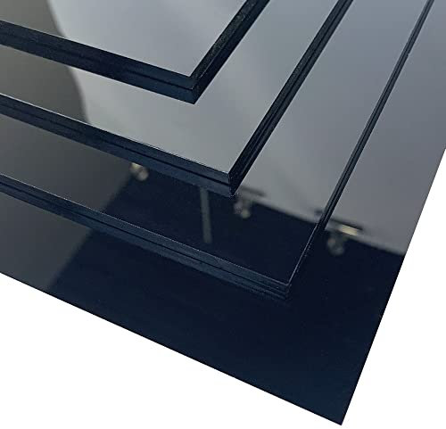 Signalétique.biz France Plaque de plexiglass noir - Épaisseur 2 ou 4 mm - Plexi PMMA XT Noir - 10 x 10 cm (100 x 100 mm) - 4 mm