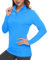 TACVASEN Sportshirt Damen Langarm Leicht Sommershirt UPF 50+ Atmungsaktiv Laufshirt Outdoor Rash Guard Surfen (L, Azurblau)