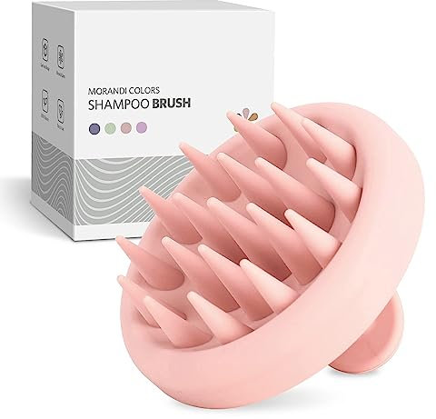 ZMCLG Kopfhaut Massagebürste Shampoo Bürste, Silikon Kopfhaut Massagebürste für Peeling und Kopfmassage, [Nass & Trocken] Scalp Massager, Stimulieren das Haarwachstum,Perle Rosa