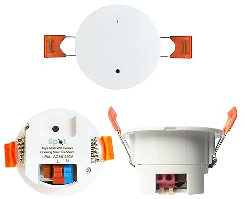 Spot Tuya WiFi Human Microwave Smart Presence Sensor - Ceiling Mount, No Hub Required, Smart Motion Detection, Adjustable Sensitivity, Compatible with the Smart Life App. UKCA compliant.