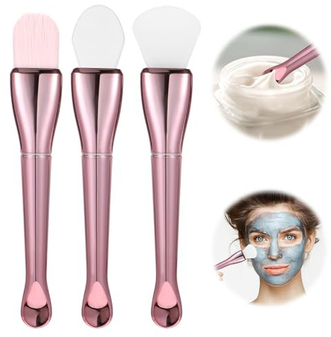 3 Pcs Silicone Face Mask Brush Skincare Facial Spa Spatula Beauty Mud Applicator Lotion Cream Brushes for Body Charcoal Mixed Mask Clay Modeling DIY