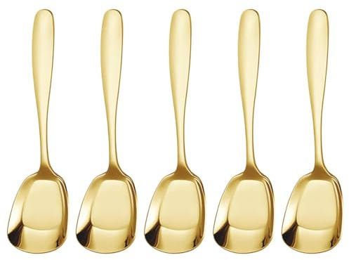 Cucchiai a testa quadrata | Cucchiaio da zuppa quadrato | Cucchiai da dessert | Cucchiai quadrati in acciaio inossidabile | Cucchiai da zuppa spessi alla moda | Cucchiai da tavola Cucchiai da cena