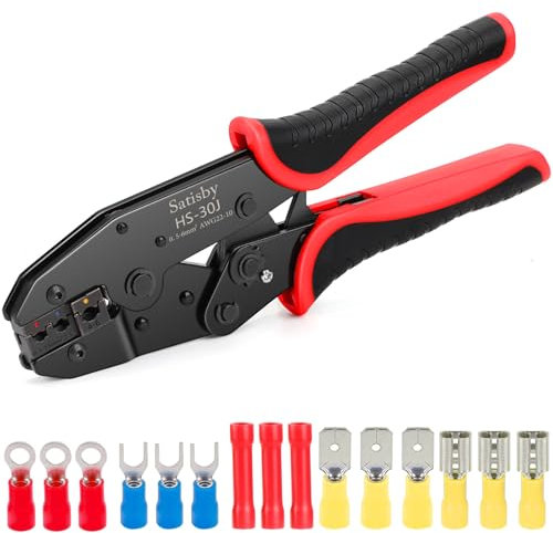 Juego de pinzas para engarzar cables- Alicates Electricista de Presión para Terminales Eléctricos 0,5-6 mm², Pinza para Crimpadora Cable Terminales, Eléctricos Alicates