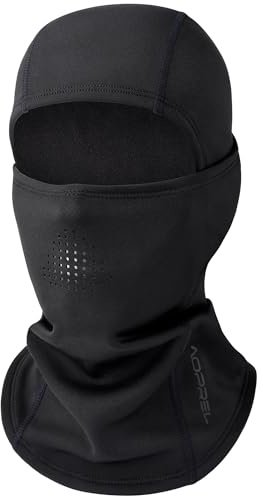 AOPREL Cagoule d'hiver pour homme et femme - Coupe-vent - Chaud - Respirant - Avec nez perforé au laser - Pour vélo, ski, moto, Noir , taille unique