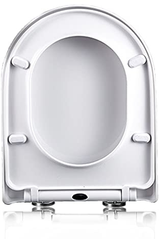 Siège de Toilette en Forme de D à Fermeture Douce avec charnières à dégagement Rapide. Housse de siège de Toilette Blanche de qualité supérieure pour Un ne