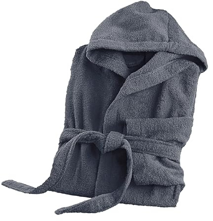 Ruggeri Accappatoio Cotone con Cappuccio Cintura Tasche, Blu Taglia L/XL