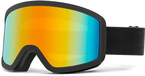 faliring Occhiali da sci, snowboard, per chi porta occhiali, da uomo, donna, adulti, ragazzi, protezione UV, anti appannamento, sferici riflessi (oro)