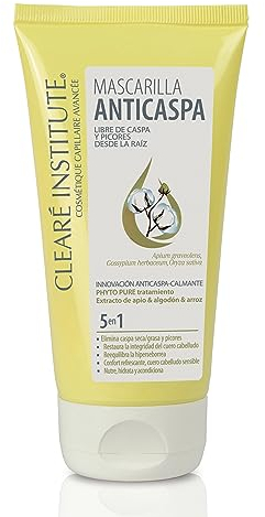 Clearé Institute | Mascarilla Capilar Anticaspa | Acondiciona e Hidrata el cabello | Elimina la Caspa y los Picores | Sin Sulfatos, Parabenos ni Siliconas | 97% Ingredientes Naturales | 150 ml