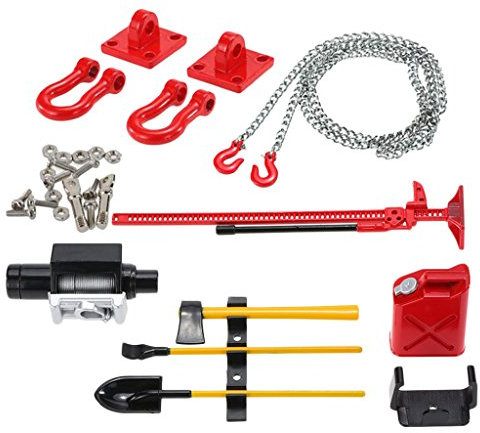 MagiDeal RC Zubehör Set - Anhängerkupplung + Anhängerkette + Deko Werkzeug Kit