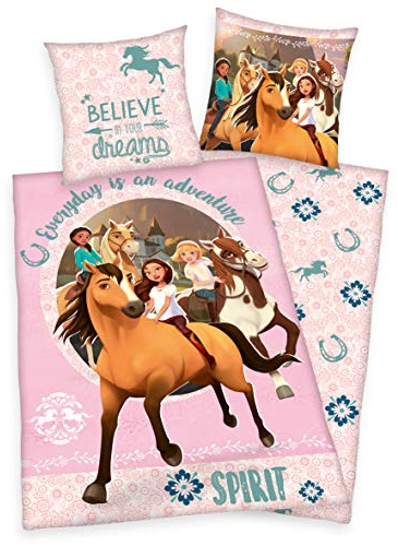 Herding Spirit Wild und Frei Pferde Bettwäsche 80x80 + 135x200cm 100% Baumwolle
