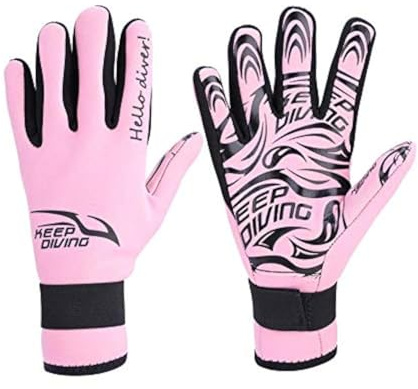 VGEBY1 Guantes de Submarinismo (bucear) de Neopreno de 2 MM, Guantes de Submarinismo (bucear) de 5 Dedos para Equipos de Deportes acuáticos de Alto Rendimiento. Adulto. (S-Rosa)