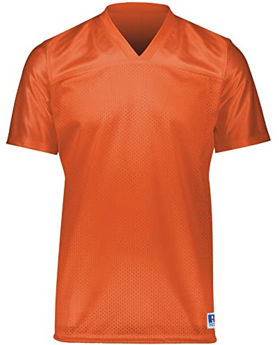 Russell Athletic Solid Flag Lightweight Football Jersey for Men, Ideal for Game Day and Training Shirt, Burnt Orange, XXL