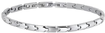 Breil, Collezione Carve, Bracciale Uomo in Acciaio Bilux, Bracciale con Doppia Finitura Lucida e Satinata, Maglie Fitte, Chiusura a Gioielleria, Lunghezza Regolabile 17–22 cm, Idea Regalo Uomo