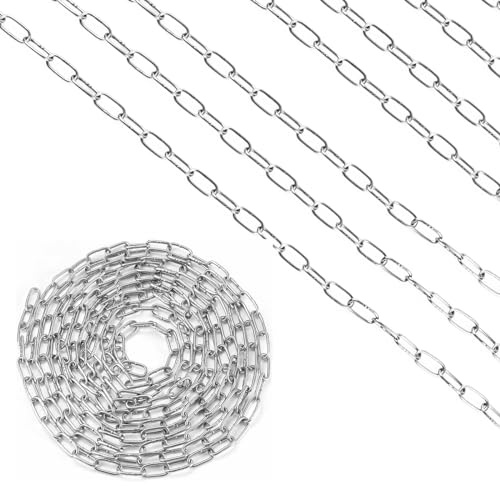 304 rostfritt stålkedja, 8 meter kedja i rostfritt stål 1,2 mm kedja svetsad med hög hållfasthet för att hänga på staket, gungkedja, maximal belastning 10 kg