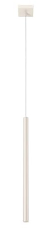 SOLLUX lighting Lampada Da Soffitto Lampada Da Sospensione Di Acciaio 1 Paralume 8 x 8 x 114 cm Beige Pastelo
