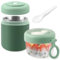 Acasimo Edelstahl Müslibecher to Go, 2-in-1 Joghurtbecher to Go Mit Löffel, 530ml+330ml Tragbarer Auslaufsicherer Müslibecher Geeignet für Gefrierschrank, Spülmaschine, Erwachsene(Grün)