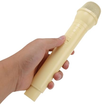 Plyisty Accessoire de Microphone Factice en Plastique, Jouet pour Enfants, Micro simulé pour Scène de karaoké, Cadeaux de Fête d'anniversaire ou Jeu costumé (Yellow)
