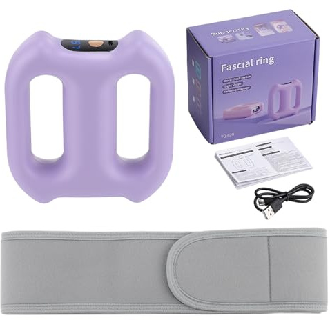 Masseur abdominal pour fascia – Ceinture vibrante rechargeable et réglable | Appareil d'entraînement pour masseur de fascias rechargeable | Pour l'entraînement sportif à domicile, fesses, dos, taille,