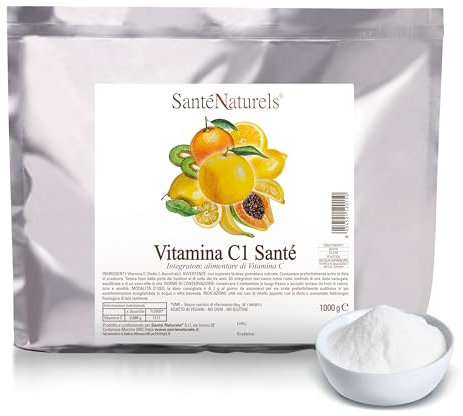Ascorbato di Sodio 1kg ● Vitamina C in Polvere Pura Fine e Idrosolubile ● Integratore Alimentare Naturale ● No Ogm, No Lattosio, No Glutine ● Adatto ai Vegani