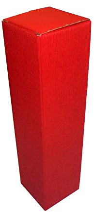 IMBALLAGGI ALIMENTARI PZ 20 Scatola Rossa PORTABOTTIGLIE (1 Bottiglia) in Cartone Ondulato Red Box for Bottles Busta in Carta