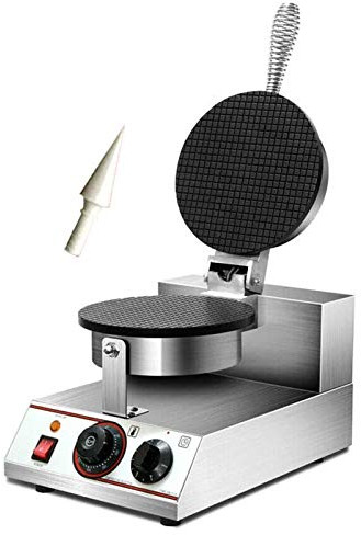 YUEWO Electric Ice Cream Cone Waffle Maker Machine Egg Roll Bowl Machine Waffle Cone Maker Stainless Steel Body Nonstick Surface for Commercial Home Use 1200W 220V