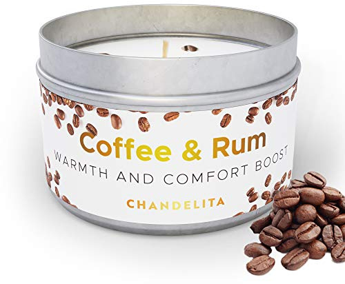 Chandelita Velas Aromáticas Grandes de Café con un Sutil Aroma a Ron con Cera de Soja para Mejorar las Capacidades Cognitivas y de Atención - Velas Decorativas - Velas Aromaticas Perfumadas - Candles.