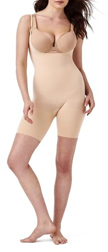 SPANX SPANXsculpt Power Series Open-Bust Mid-Thigh Bodysuit - Level 4 Compression - Lightweight Body Shaper - Shapewear for Women - Soft Nude - Medium