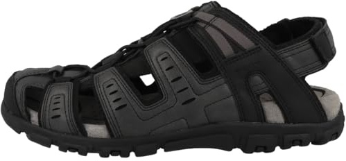 Geox Uomo Strada C Sandal, Sandalias Deportivas Hombre, Negro, 43 EU