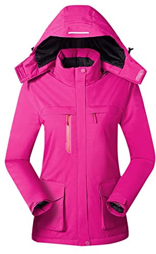 Snowboardjacke Damen: Winter Gefüttert Wasserdicht Grosse Grössen Skijacke Outdoor Jacken Warm Schwarz Lang Atmungsaktiv Softshelljacke Damen-Jacken Winddicht Tailliert Snowboardjacke Winterjacke