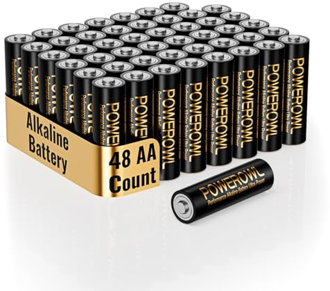 POWEROWL AA Batteries 48 Pack - Alkaline 1.5v - High-Capacity Long Lasting Double A Battery, 10-Year Shelf Life