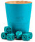 Waldfelsen® Echtleder Würfelbecher (9 cm) mit 6 Holzwürfeln (16 mm) aus Buchenholz Lederbecher Würfelset Augenwürfel Spielwürfel (Farbe: Türkis)