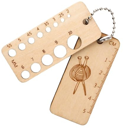 Calibro per ferri da maglia | Rettangolare in legno per maglieria, pennarelli per uncinetto in legno, strumenti di misurazione per tessitura