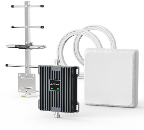 ANYCALL Amplificador Señal Movil en Banda 8/20, 4G LTE 3G 2G gsm Repetidor para el Hogar Oficina Campo, Repetidor de Señal Celular Antena Compatible con Vodafone, Movistar, Orange