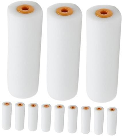 BRIGHTFUFU 12pcs Sponge Roller Brush Mini Foam Rollers for Latex Paints Coatings Varnishes Easy Cleaning