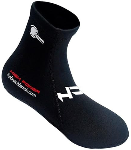 HIGH POWER HP Calzari Beach Tennis e Beach Volley 2mm con suola rinforzata e antiscivolo (Nero, Sistema Taglie Calzature EU, Adulto, Numero, Stretta, 42)