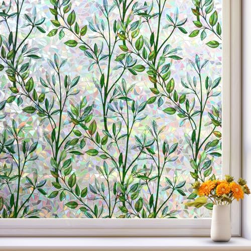 KROMAPOLIS Window Privacy Film Rainbow Window Film Colourful Opaque Window Films Stained Glass Window Film Glass Film Self-Adhesive Window Decoration Colour Moon UV Green - 75 x 200 cm