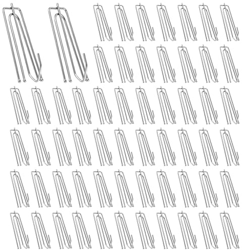 60 ganchos de cortina plisados de metal, resistentes, 4 garras de acero inoxidable para cortinas, ventanas, puertas, baños (plateado)