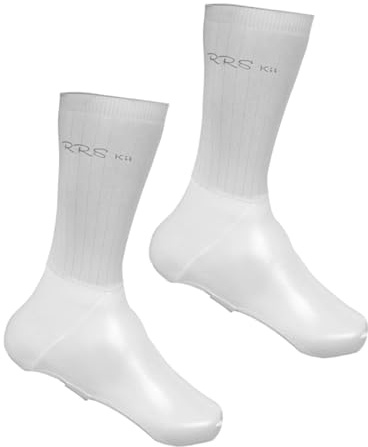 Jiuvaso Copriscarpe Da Ciclismo in Poliestere E PU, Copriscarpe Alto Resistenti All'acqua Da Bicicletta per Esterni, Stivaletti Da Uomo Offre Prestazioni Antivento, Antipioggia E Traspiranti, Bianco