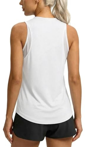 Wayleb Débardeur de Sport Femme Léger en Maille sans Manches Tee Shirt Sport Femme Respirant Séchage Rapide pour Yoga Running Fitness Pilates S-3XL