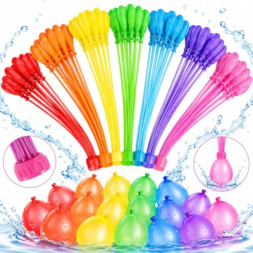 Quick Fill Water Balloons 111 Pack Self Sealing Latex Balloons for Garden Events Pool Celebrations Outdoor Gatherings