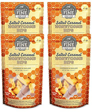 Mighty Fine Sweets - Salato al latte e cioccolato a nido d'ape, 90 g (confezione da 4)