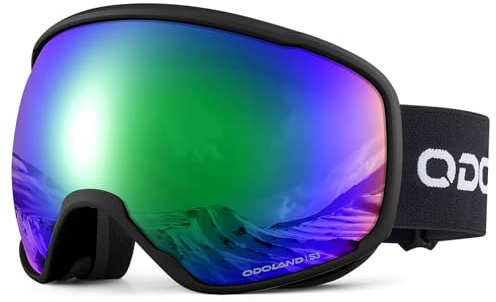 Odoland S2 Double Lens Ski Goggles, Anti-Fog Spherical Snow Goggles