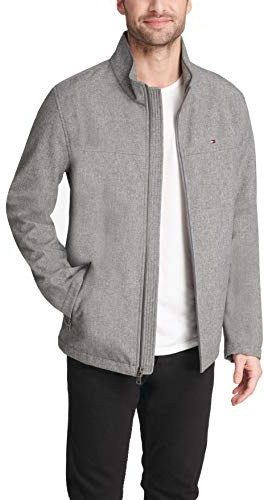 Tommy Hilfiger Veste Shell pour homme : veste softshell active, Gris chiné, XXL