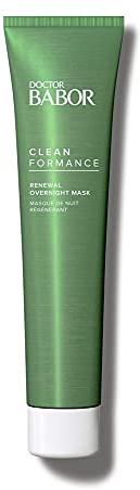 DOCTOR BABOR CLEANFORMANCE Renewal Overnight Mask, Reichhaltige Gesichtsmaske für jede Haut, Crememaske mit Prä-/Probiotika, Vegane Formel, 1 x 75 ml